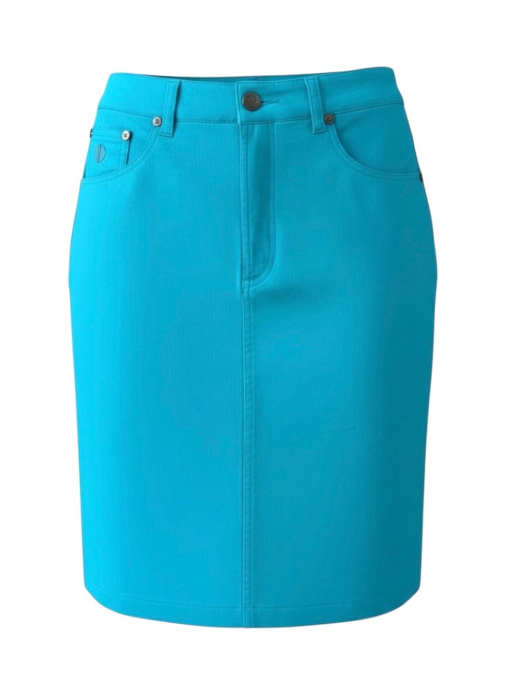 Key West Aqua Blue Denim Pencil Skirt Size 6